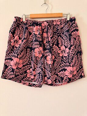 Club Room Pink & Navy Hibiscus Floral Swim Trunks  Price: $30